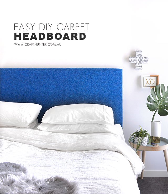 EASY DIY BLUE CARPET HEADBOARD