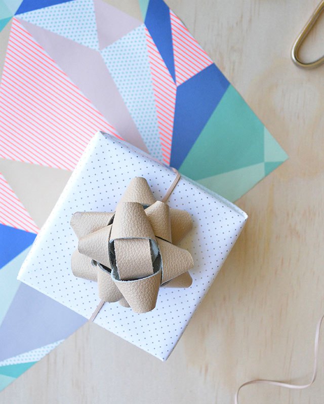 DIY Leather Gift Wrap Bow